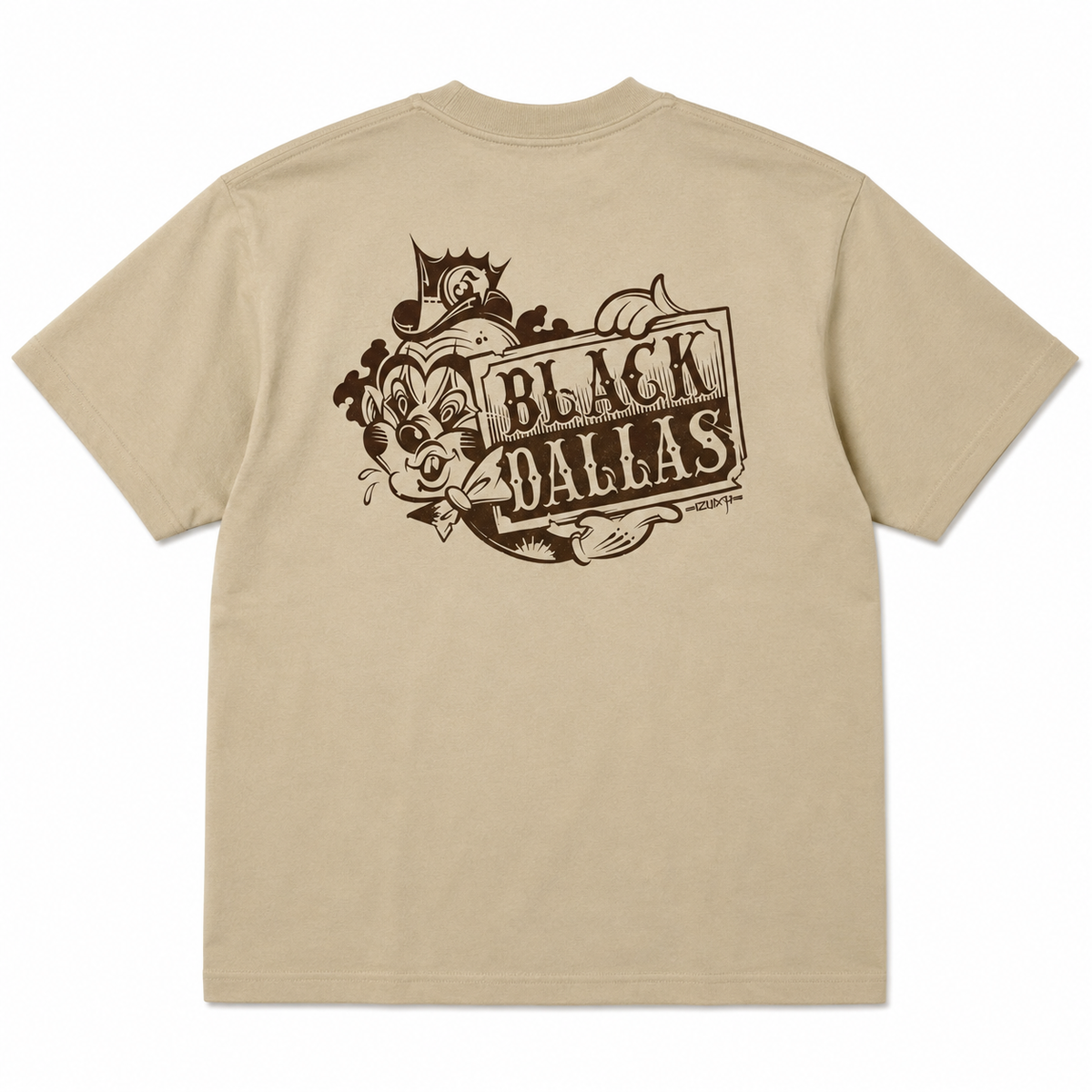 【IZUMI/五純】BLACK DALLAS "CROWN" TEE サンド