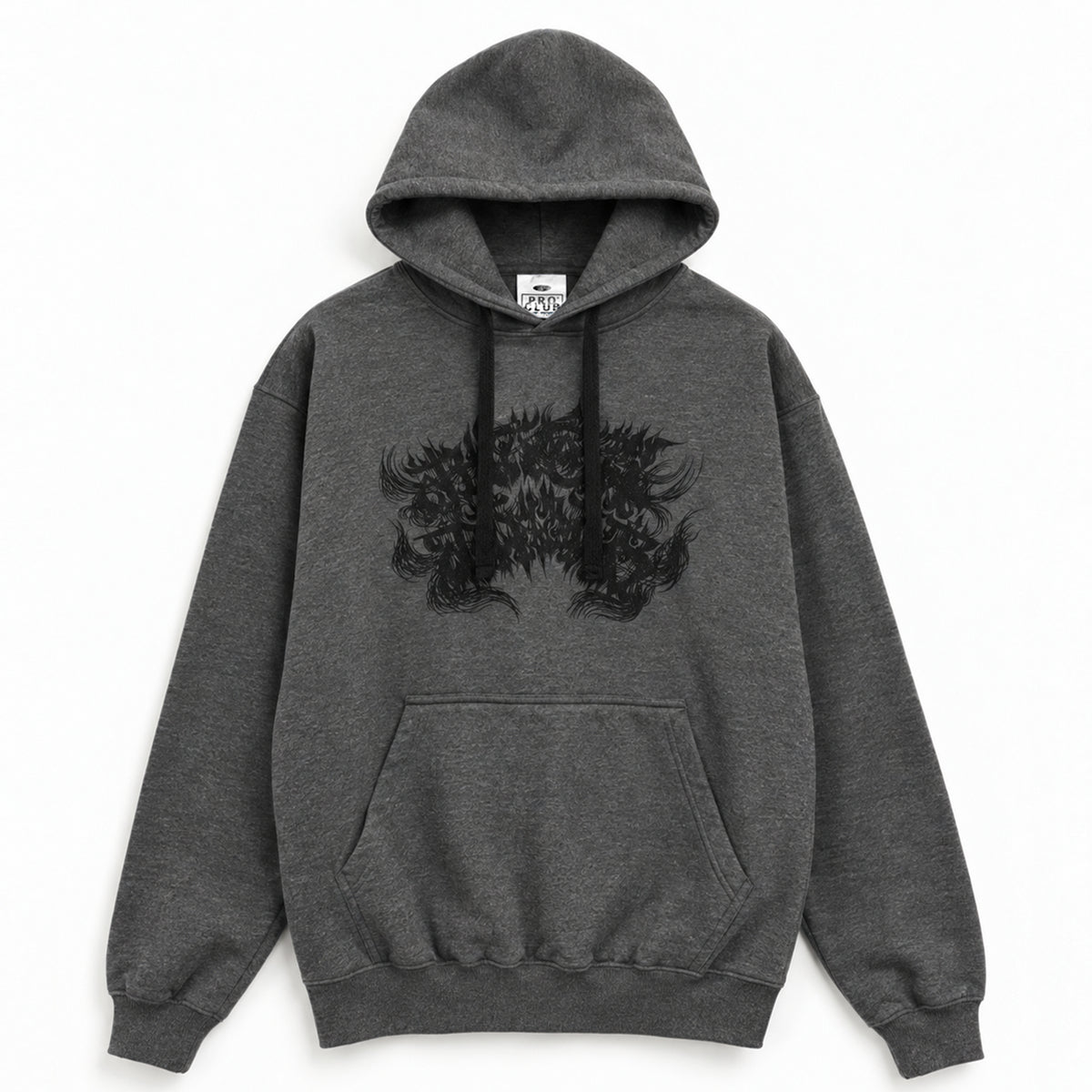 【DENSE】BLACK DALLAS "続く..." HOODIE チャコール