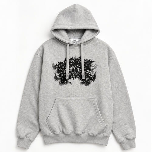 【DENSE】BLACK DALLAS "続く..." HOODIE グレー