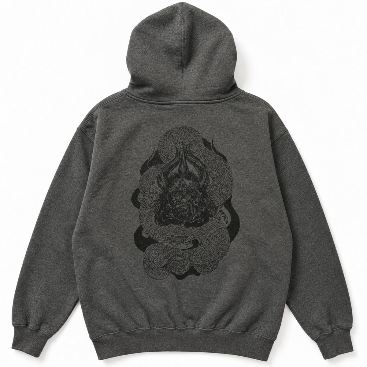 【DENSE】BLACK DALLAS "続く..." HOODIE チャコール