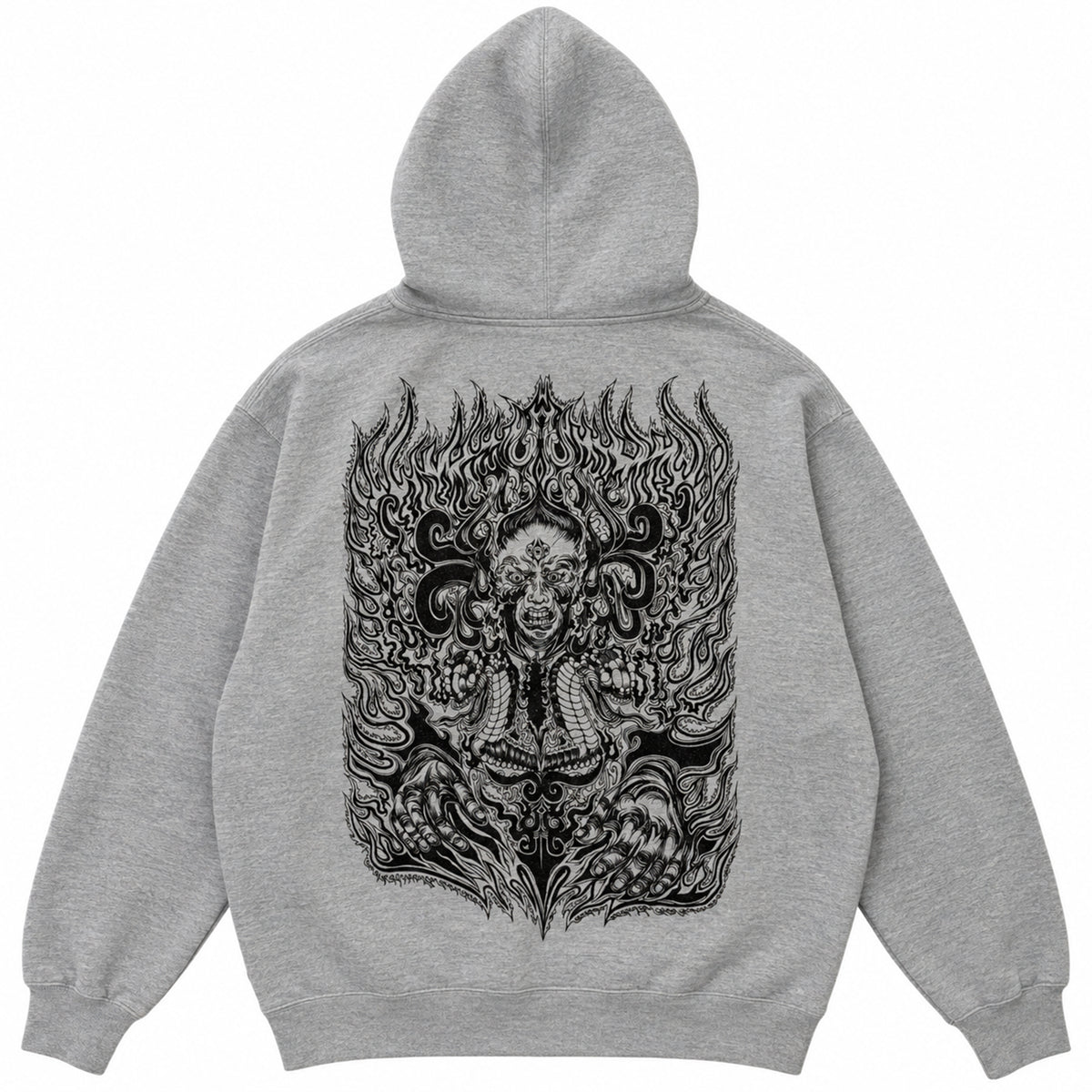 【DENSE】BLACK DALLAS "縁" HOODIE グレー