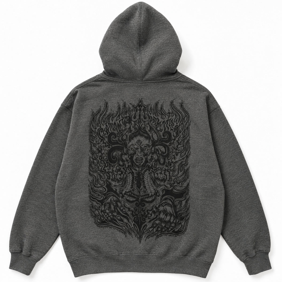 【DENSE】BLACK DALLAS "縁" HOODIE チャコール