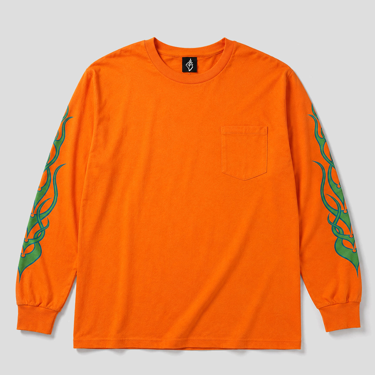【IZUMI/五純】BLACK DALLAS "FLAMES" LS/TEE オレンジxブルー